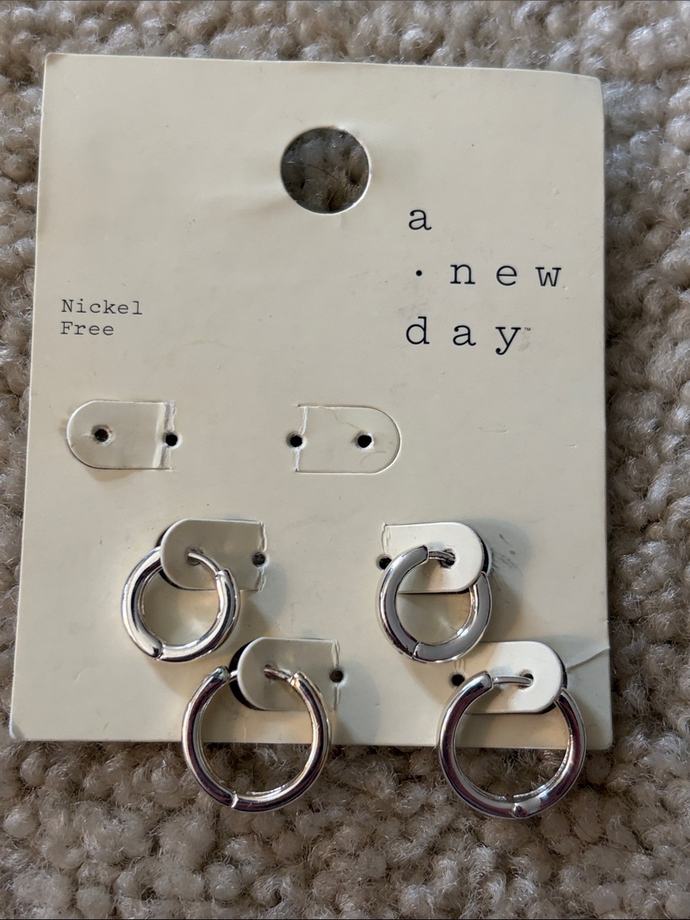 A New Day - Silver-Tone Hoop Earrings Set of 2 
Nickel Free - NWT